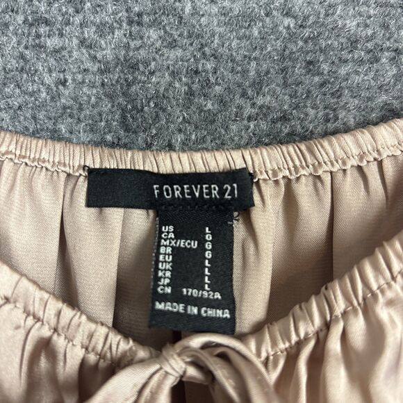 Forever 21 Top Blouse Womens L Champaigne Peasant Cosplay Medieval Glam - Picture 3 of 8